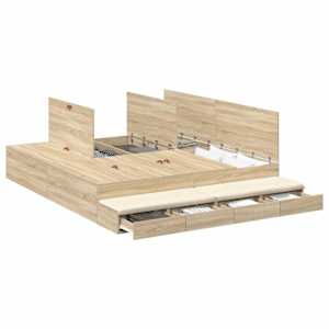 Rám postele s úložným prostorem se zásuvkou Sonoma dub 200 cm - obrázek 3
