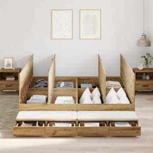 Rám postele s úložným prostorem Artisanový dub 200 cm - obrázek 4