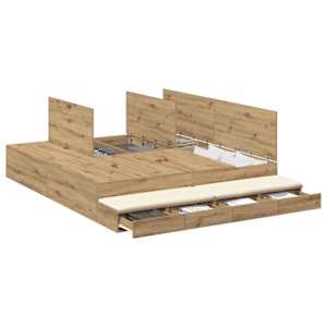 Rám postele s úložným prostorem Artisanový dub 200 cm - obrázek 3