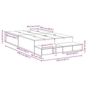 Rám postele s úložným prostorem se zásuvkou Sonoma dub 120 cm - obrázek 11