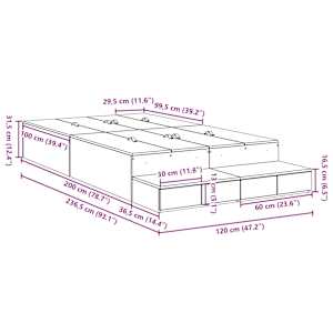 Rám postele s úložným prostorem Betonově šedá 120 cm - obrázek 10