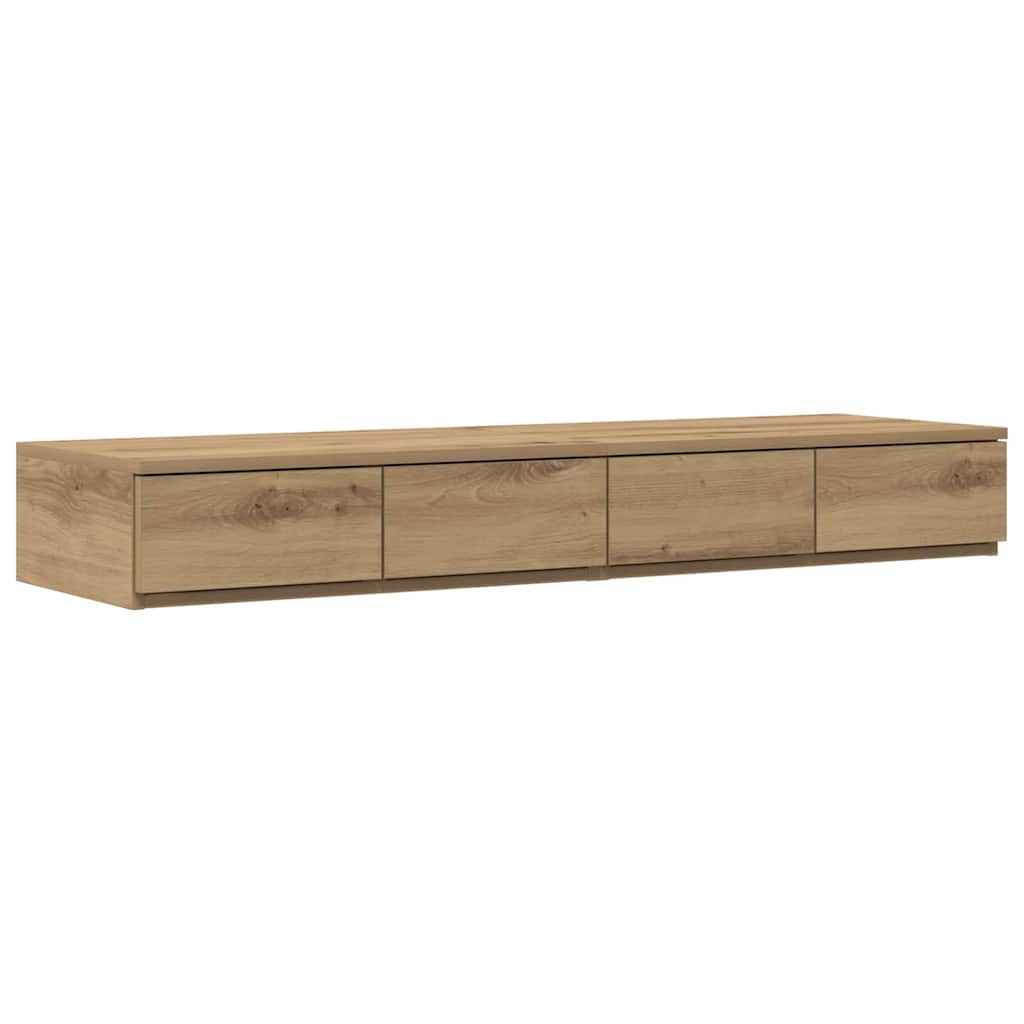 Thumbnail - vidaXL Bett mit Stauraum Eiche handwerklich 236.5 x 120 x 31.5 cm