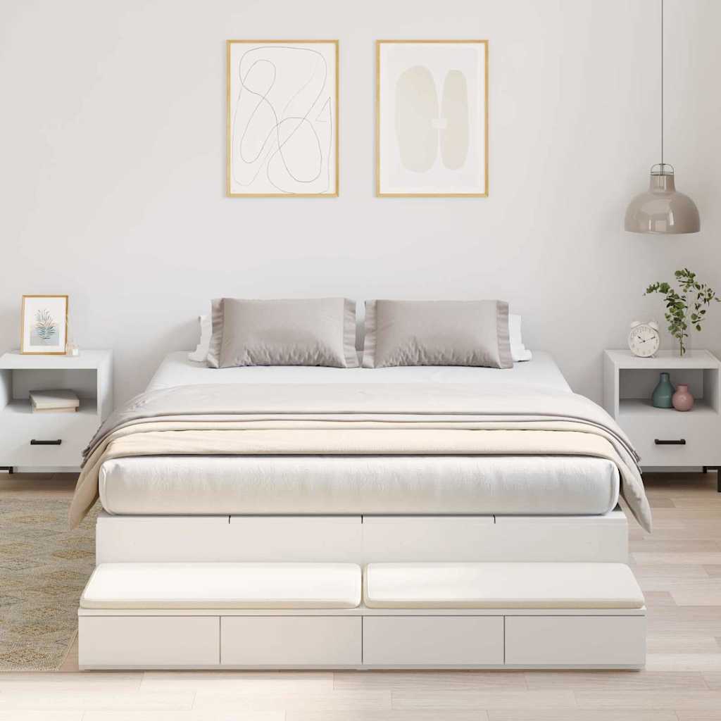 hoiustav voodi raam Valge 140x200 cm