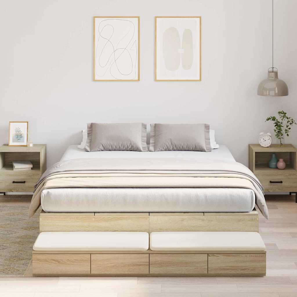 hoiukohtadega voodi raam Sonoma tamm 140x200 cm