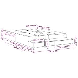 Rám postele s úložným prostorem Betonově šedá 160 cm - obrázek 11