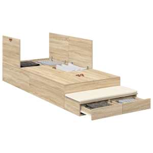 Rám postele s úložným prostorem se zásuvkou Sonoma dub 75 cm - obrázek 3