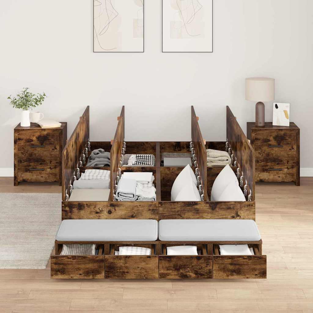 Hoiuvoodi Raam Suitsutatud Tamme 120x190 cm