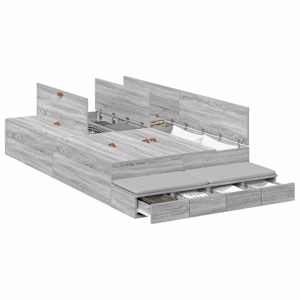 Rám postele s úložným prostorem se zásuvkou Šedá Sonoma 120 cm - obrázek 3
