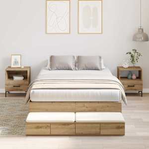 Rám postele s úložným prostorem Artisanový dub 120 cm - obrázek 1