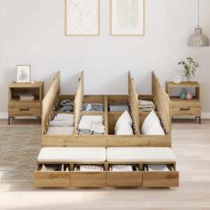 Rám postele s úložným prostorem Artisanový dub 120 cm - obrázek 4