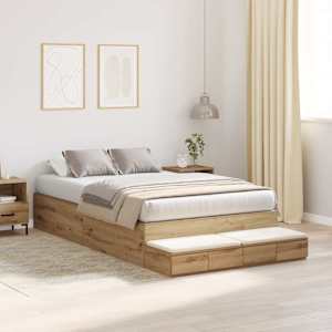 Rám postele s úložným prostorem Artisanový dub 120 cm - obrázek 5