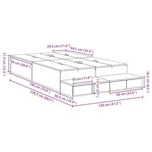 Rám postele s úložným prostorem Artisanový dub 120 cm - obrázek 14