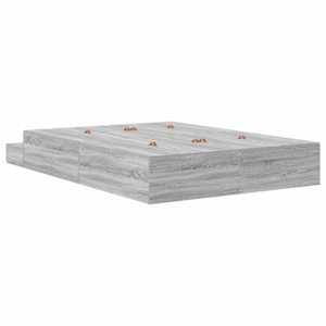 Rám postele s úložným prostorem se zásuvkou Šedá Sonoma 140 cm - obrázek 10