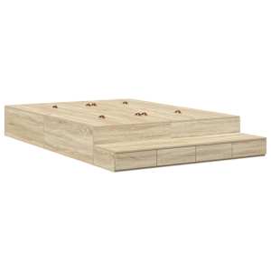 Rám postele s úložným prostorem se zásuvkou Sonoma dub 135 cm - obrázek 2