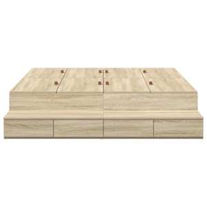 Rám postele s úložným prostorem se zásuvkou Sonoma dub 135 cm - obrázek 8
