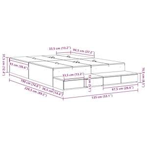 Rám postele s úložným prostorem Betonově šedá 135 cm - obrázek 14