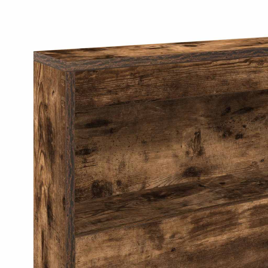 Bookcase Bed Smoked oak 160 x 200 cm Engineered wood - Image 9