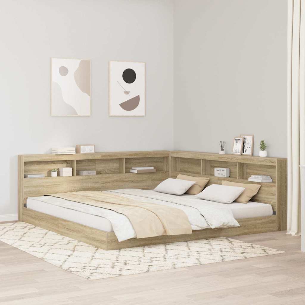 Raamatukapi voodi Sonoma tamm 180x200 cm inseneritud puit