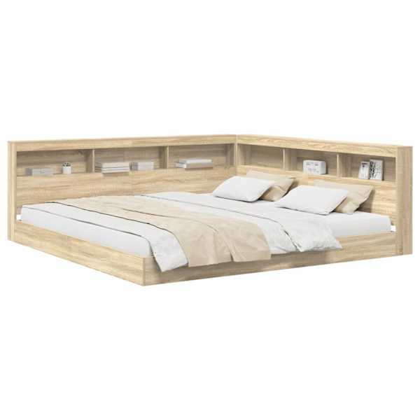 vidaXL Raamatukapitsee voodi peaga Sonoma tamm 180 x 200 cm Tehispuit