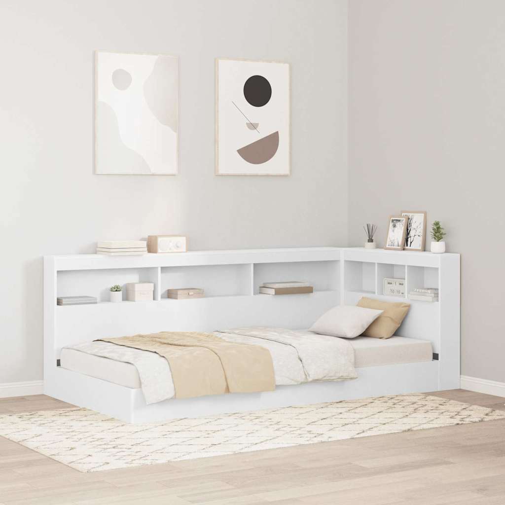 Raamitav voodi valge 75x190 cm Puit - Komposiit