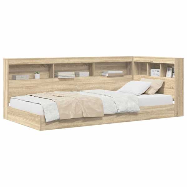 vidaXL Raamatukapitsee voodi peaga Sonoma tamm 75 x 190 cm Tehispuit
