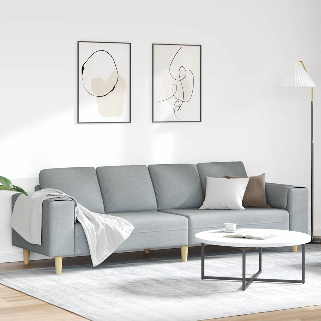 Sofa Sæt Lysegrå Stof