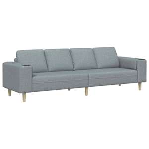 vidaXL Elutuba diivan Helehall 250 x 77 x 76 cm Pol&uuml;ester