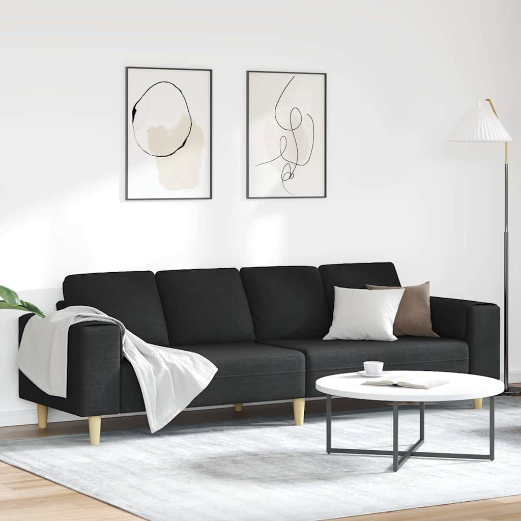 vidaXL Sofa Set Schwarz Stoff