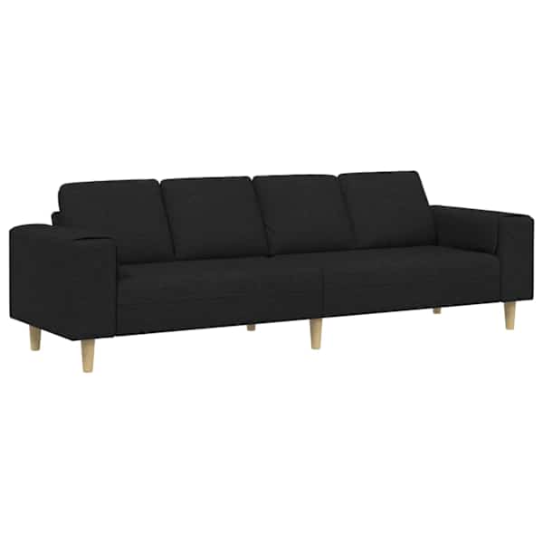 vidaXL Elutuba diivan Must 250 x 77 x 76 cm Pol&uuml;ester