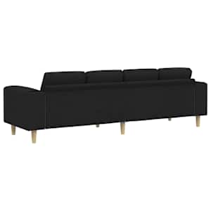 Pohovka do obývacího pokoje Černá 250 x 77 x 76 cm Polyester - obrázek 6