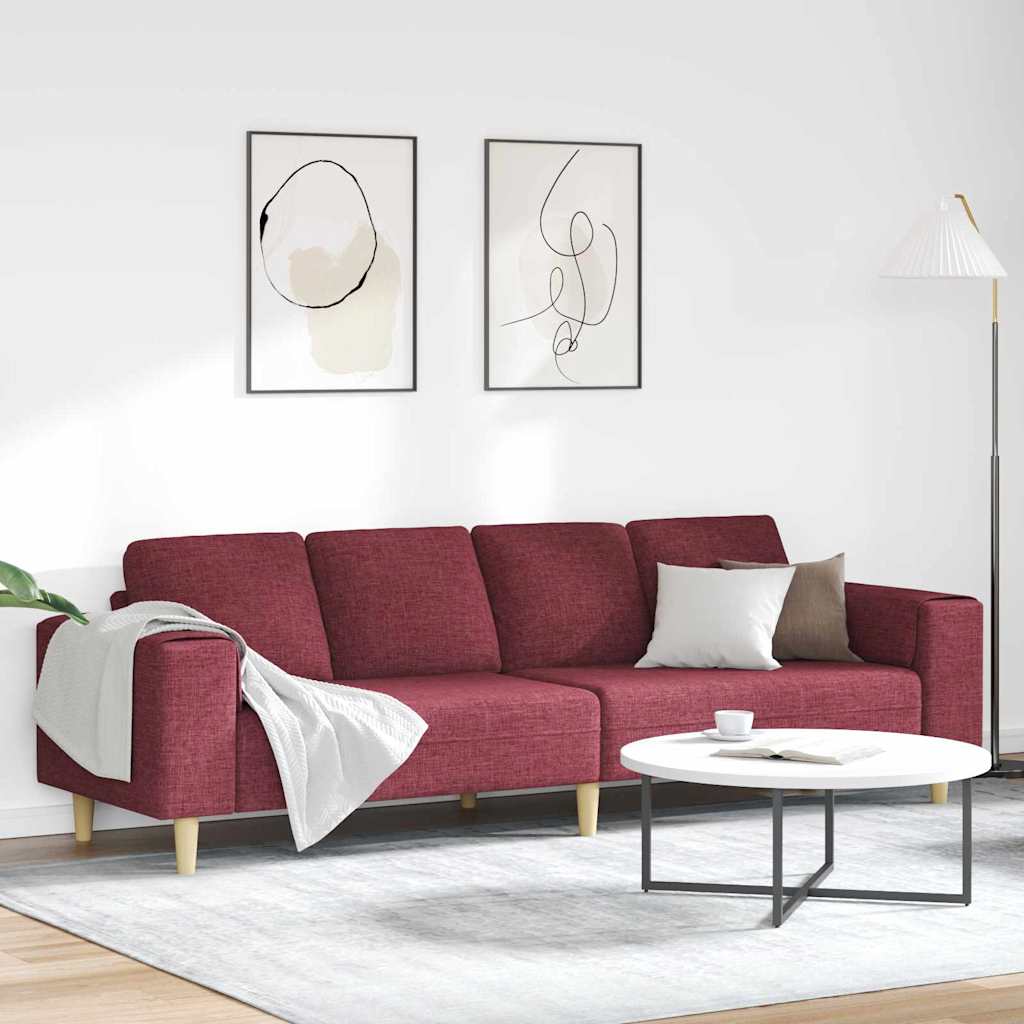 vidaXL Sofa Set Weinrot Stoff