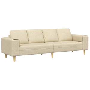Pohovka do obývacího pokoje Krémová 250 x 77 x 76 cm Polyester - obrázek 2