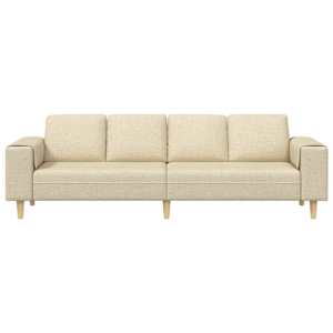 Pohovka do obývacího pokoje Krémová 250 x 77 x 76 cm Polyester - obrázek 4