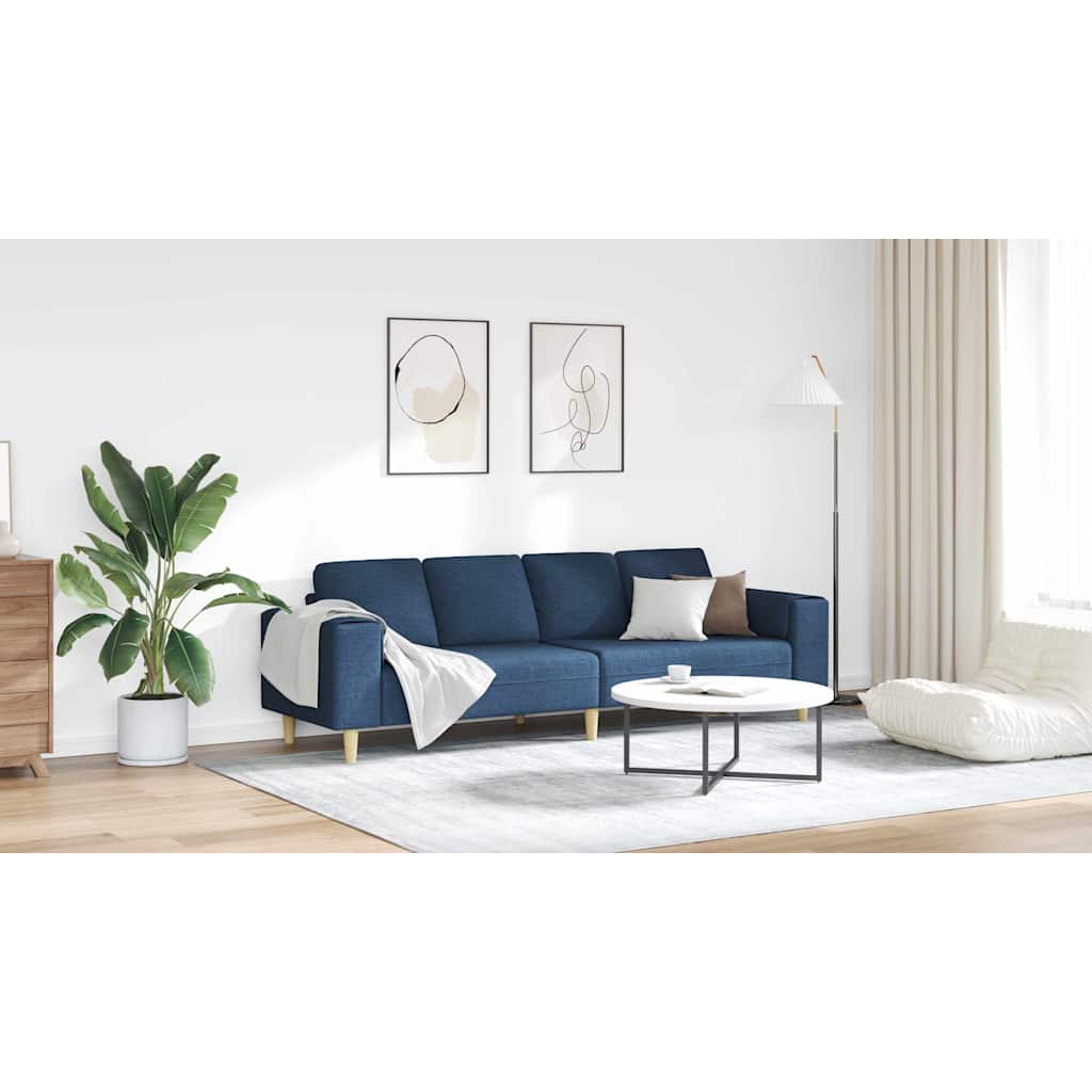 Sofa Sæt Blå Stof