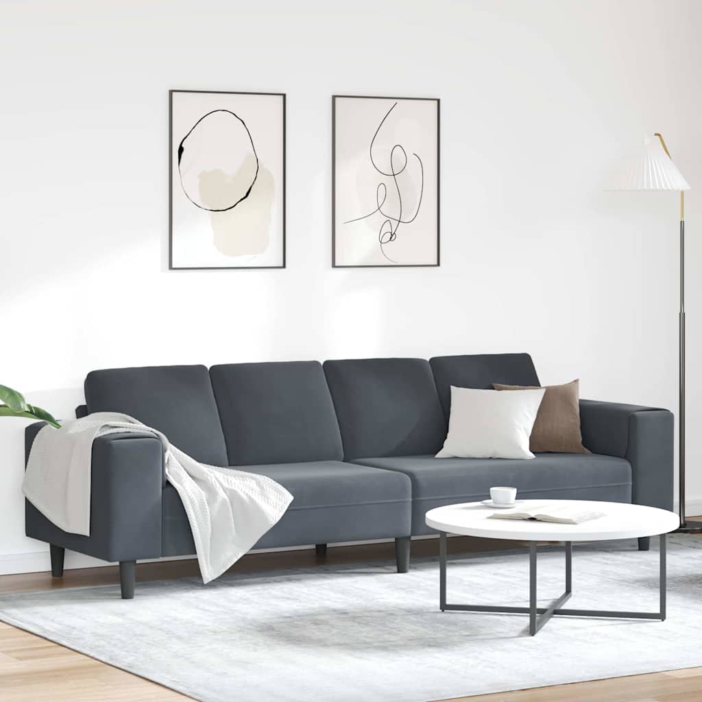 vidaXL Sofa Set Dunkelgrau Samt