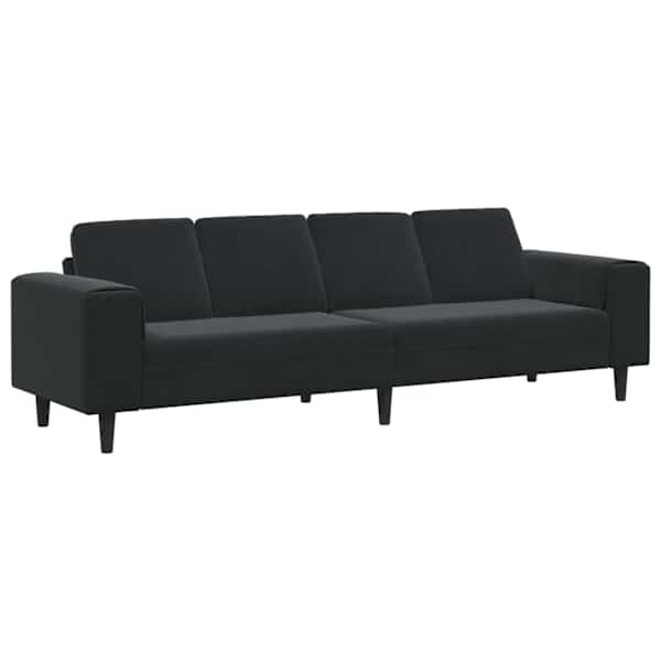 vidaXL Elutuba diivan Must 250 x 77 x 76 cm