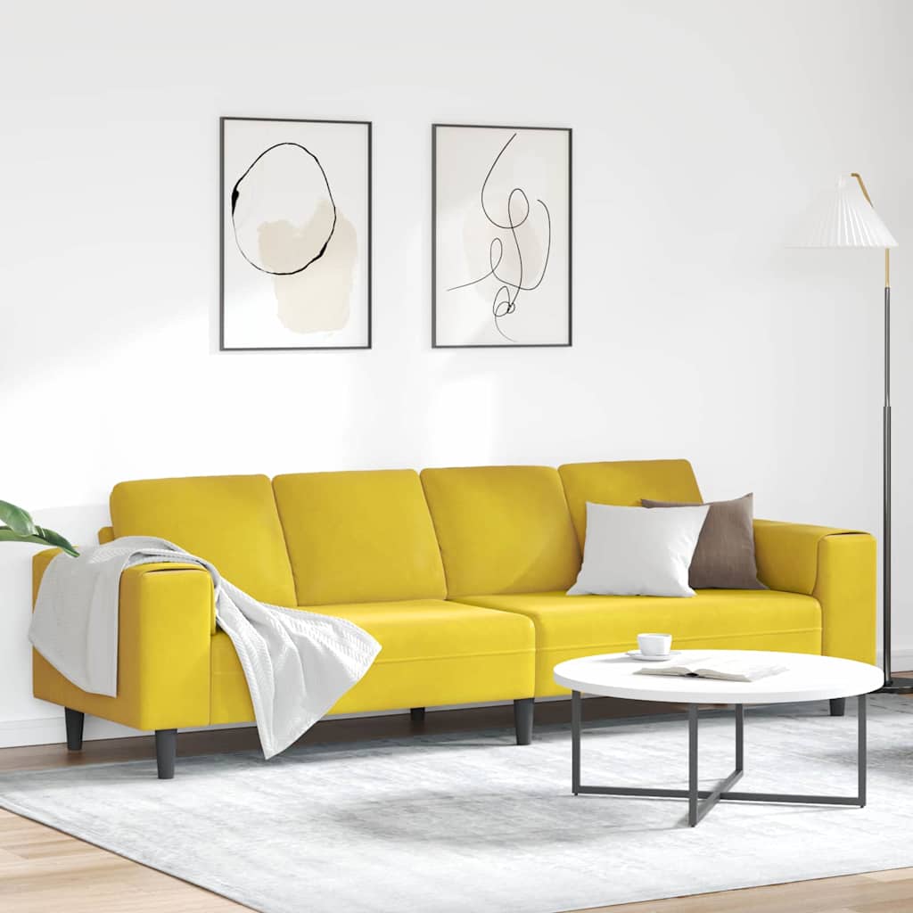 Sofa Sæt Gul Fløjl