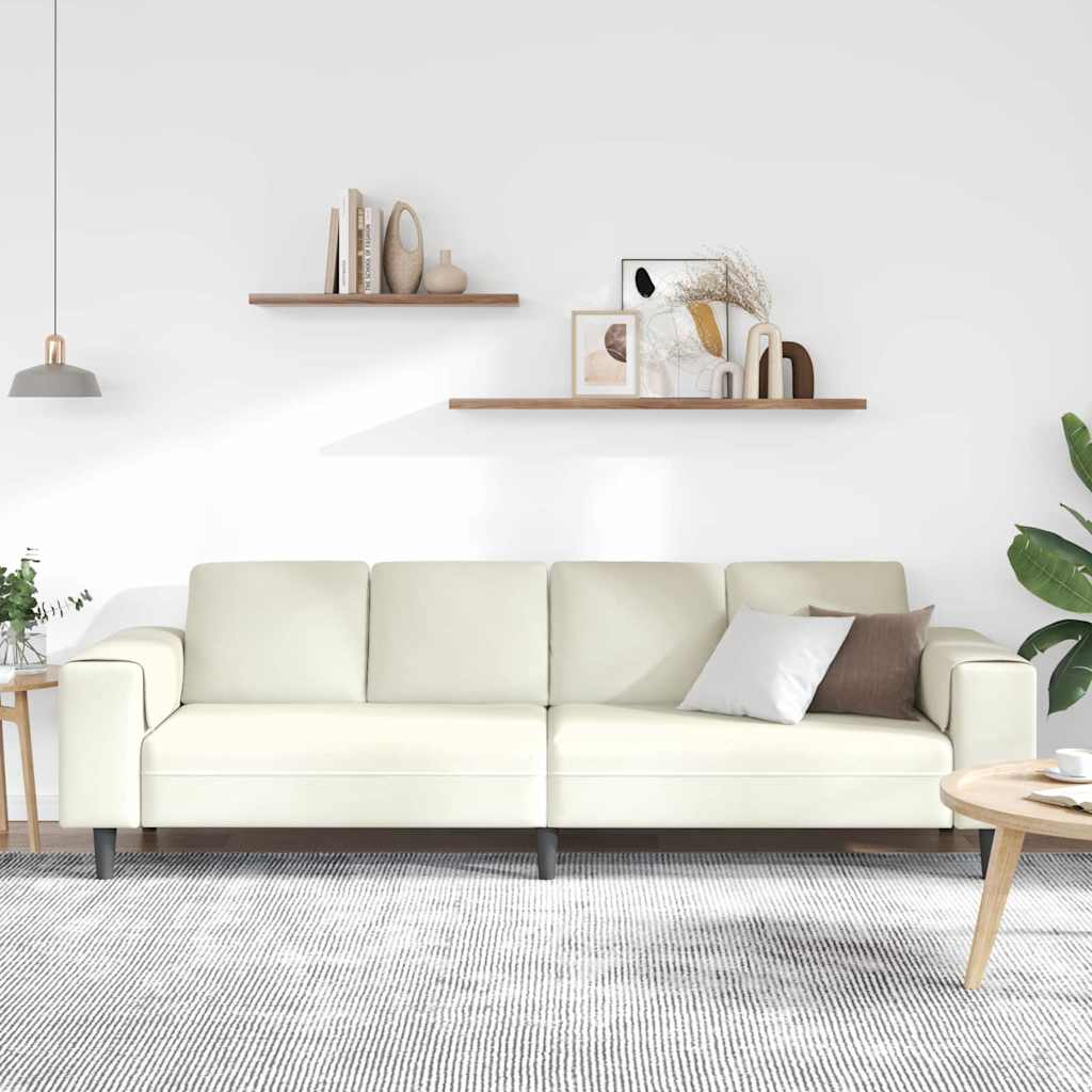 vidaXL Bankstel Crème Fluweel