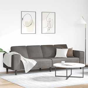 Pohovka Světle šedá 250 x 77 x 76 cm Žebrovaná látka - obrázek 1