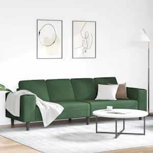 Kavč Temno zelena 250 x 77 x 76 cm Žametna tkanina