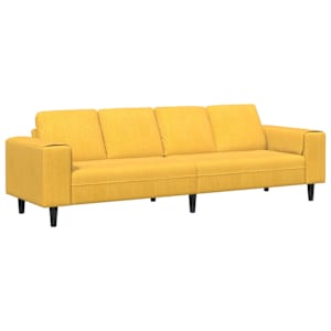 vidaXL Diivan Helekollane 250 x 77 x 76 cm Korter kangas
