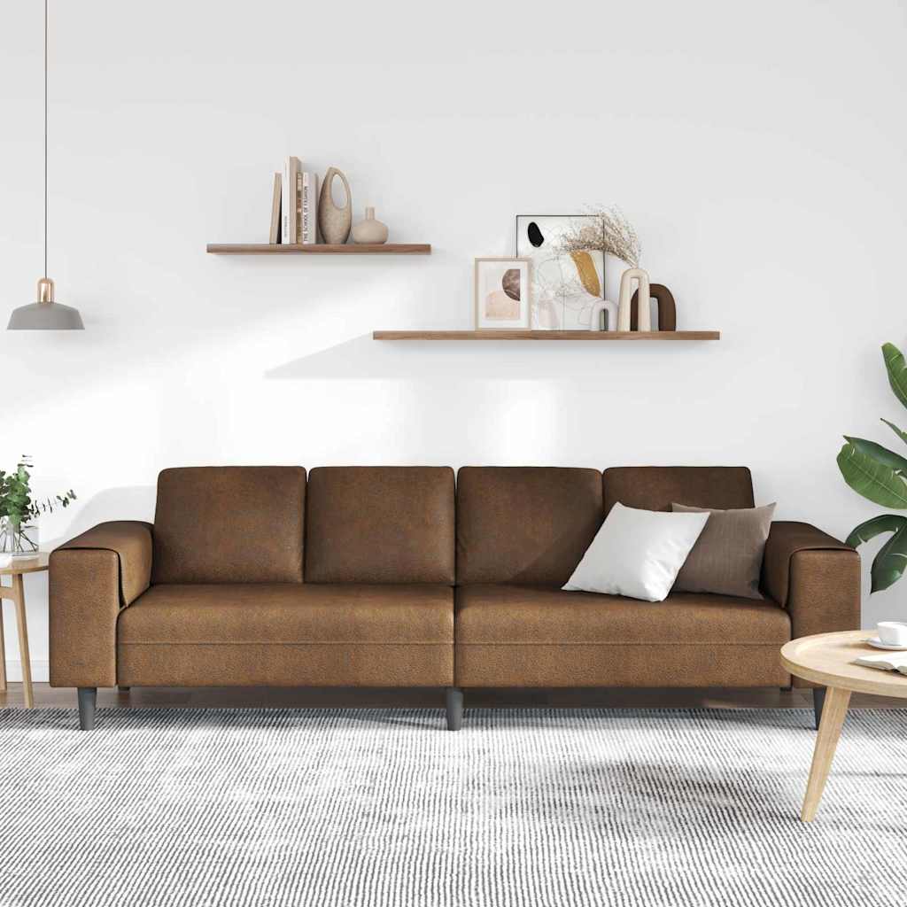 vidaXL Bankstel Bruin Faux suede leer