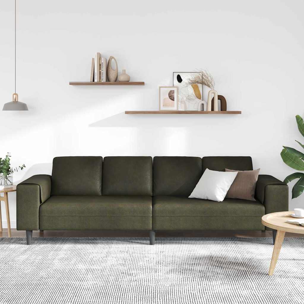 vidaXL Bankstel Leger groen Faux suede leer
