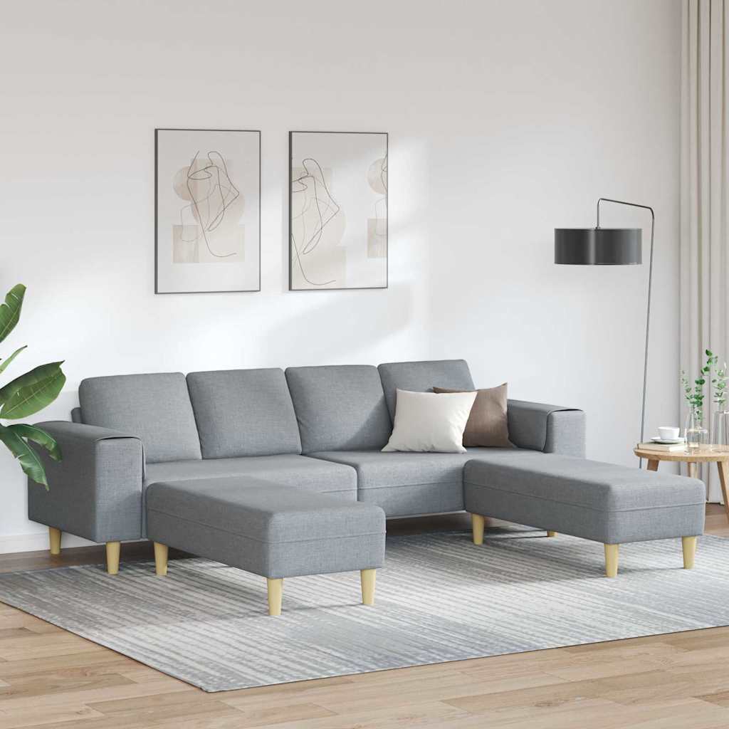 vidaXL Sofa Set 3 pcs Hellgrau Stoff
