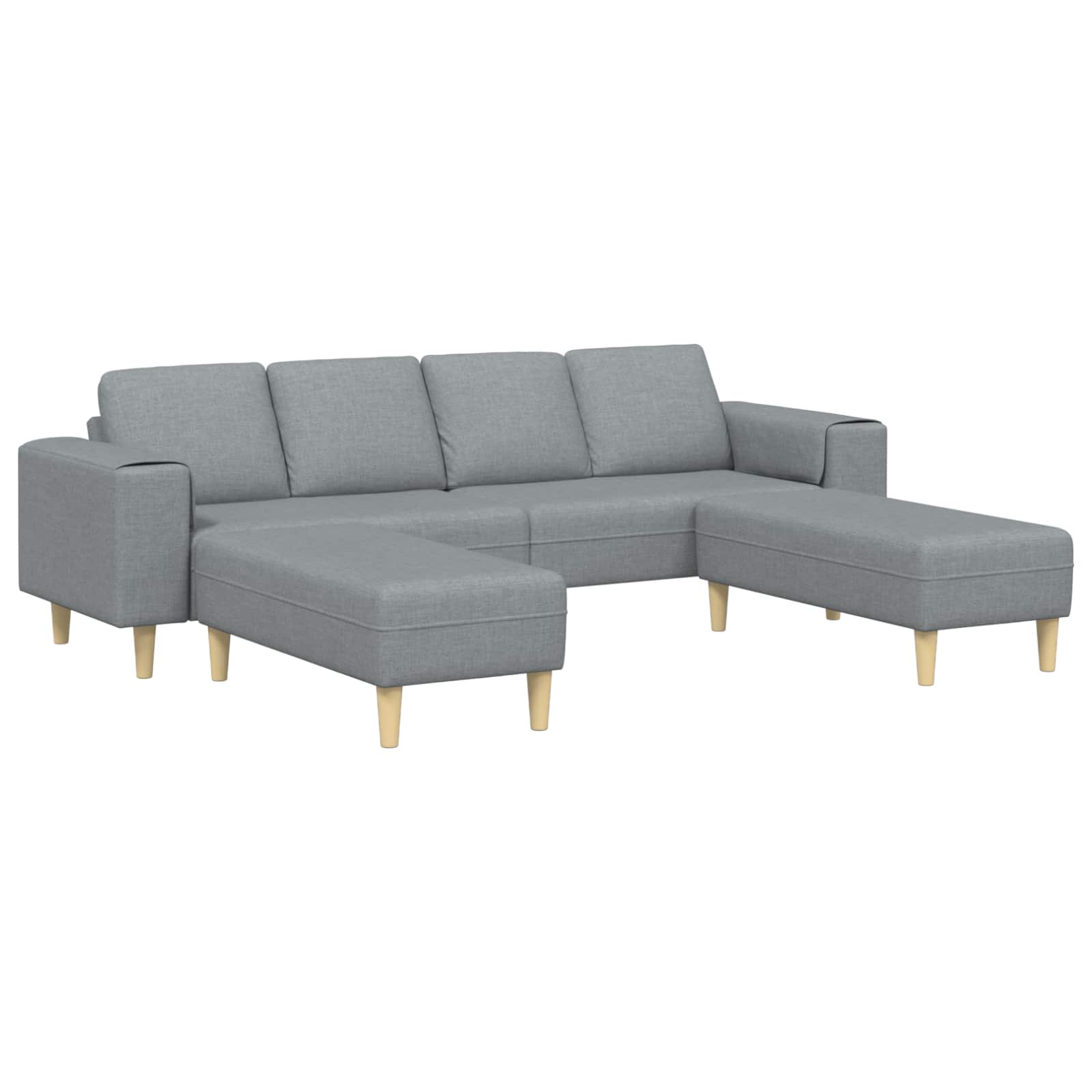 vidaXL Wohnzimmer Couch 3 pcs Hellgrau Polyester