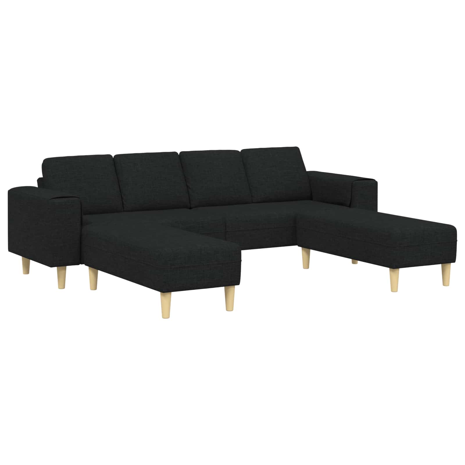 vidaXL Wohnzimmer Couch 3 pcs Schwarz Polyester