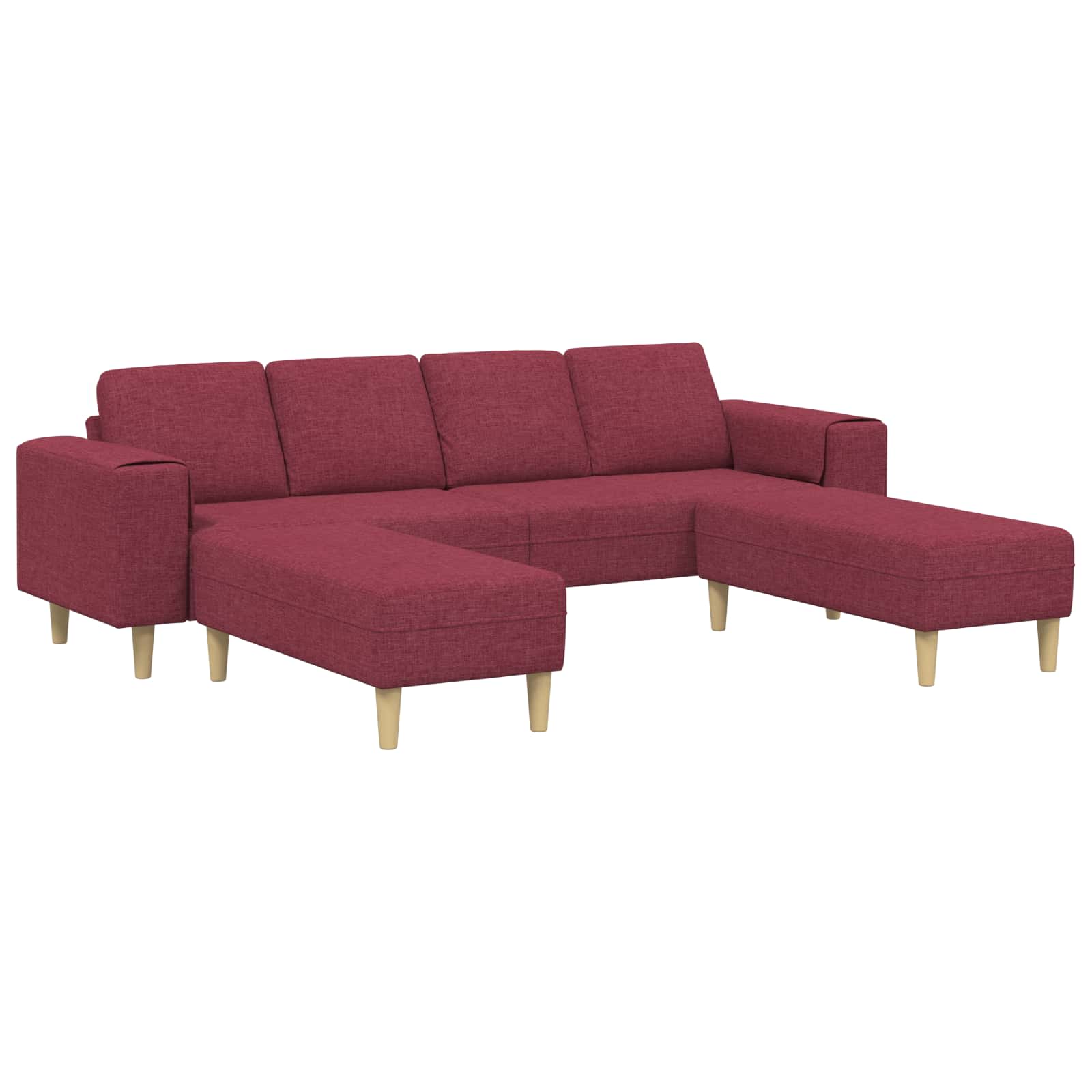 Thumbnail - vidaXL Wohnzimmer Couch 3 pcs Weinrot Polyester