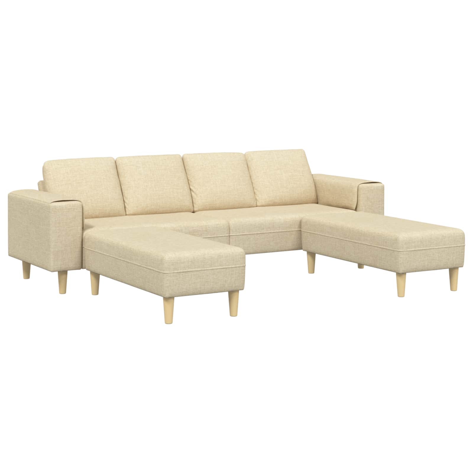 Thumbnail - vidaXL Wohnzimmer Couch 3 pcs Creme Polyester