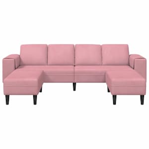 Pohovka do obývacího pokoje 3 pcs Růžová 250 x 188 x 76 cm - obrázek 4