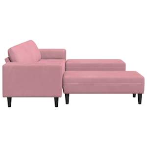 Pohovka do obývacího pokoje 3 pcs Růžová 250 x 188 x 76 cm - obrázek 5